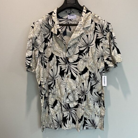 Old Navy Classic Fit Everyday Palm Leaf Shirt Size XL - Picture 6 of 9